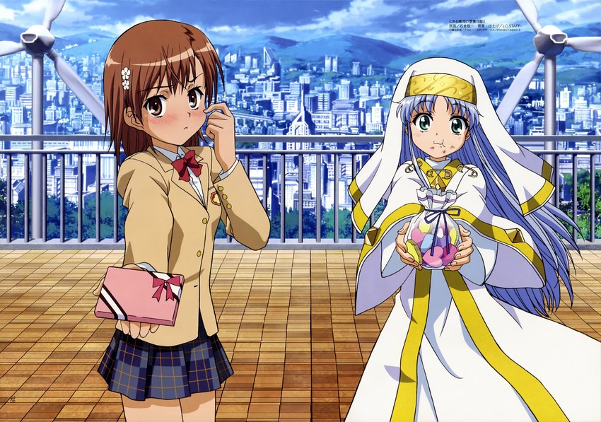 misaka mikoto and index (toaru majutsu no index) drawn by ishikura_keiichi