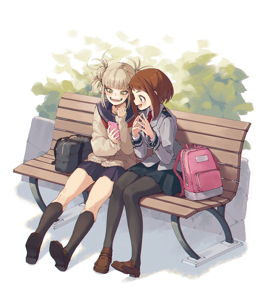 uraraka ochaco and toga himiko (boku no hero academia) drawn by cocodar