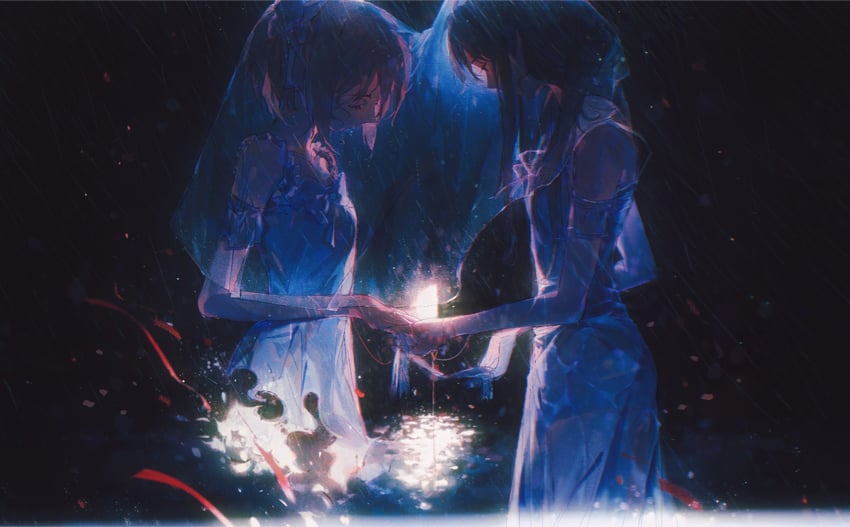 akemi homura and kaname madoka (mahou shoujo madoka magica) drawn by riko-m