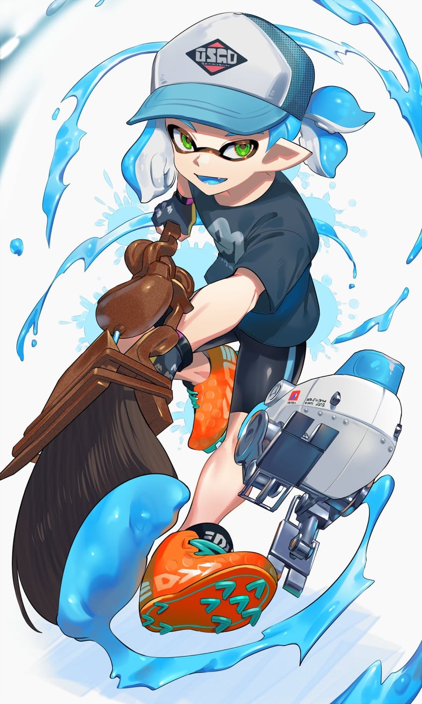 inkling player character and inkling boy (splatoon) drawn by jinkoika