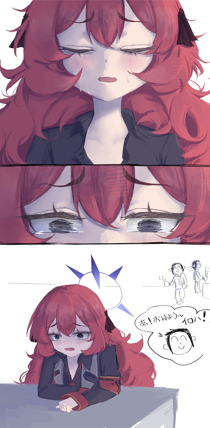 sensei, doodle sensei, and iroha (blue archive) drawn by ahiru_(ahahahahiru)