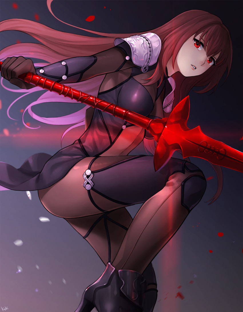 scathach (fate and 1 more) drawn by kkkok_a