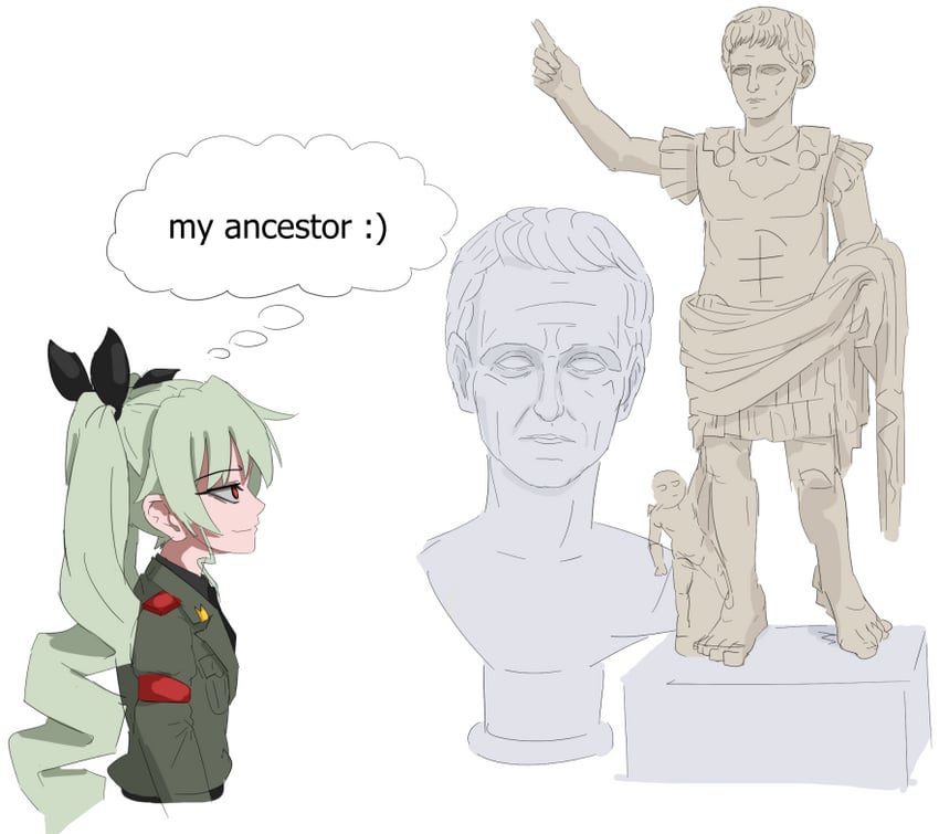 anchovy and julius caesar (girls und panzer) drawn by kurokimoko