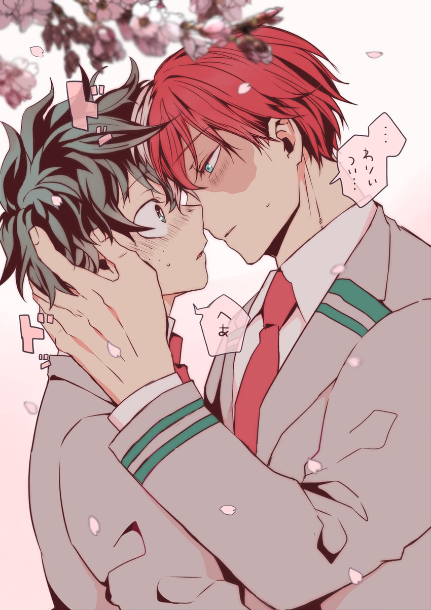 midoriya izuku and todoroki shoto (boku no hero academia) drawn by agehrak