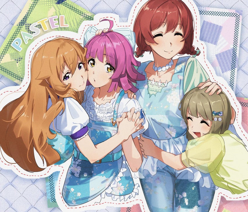 tennoji rina, nakasu kasumi, emma verde, and konoe kanata (love live! and 1 more) drawn by moshi_(0364p)