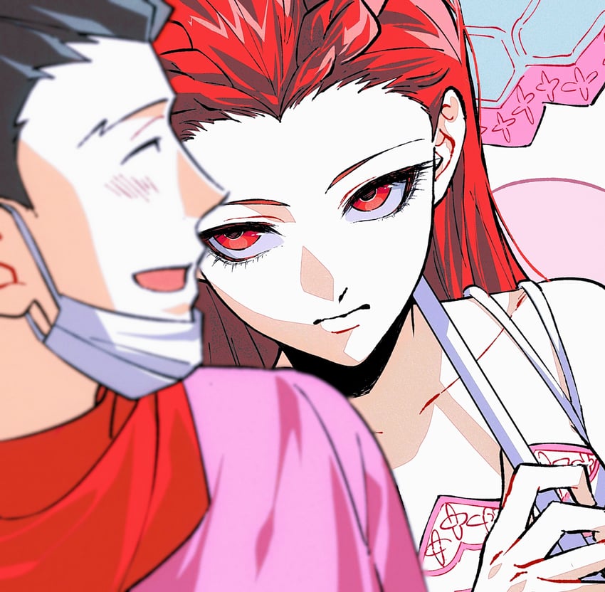 phoenix wright and dahlia hawthorne (ace attorney and 1 more) drawn by ako_(eanaaati1)