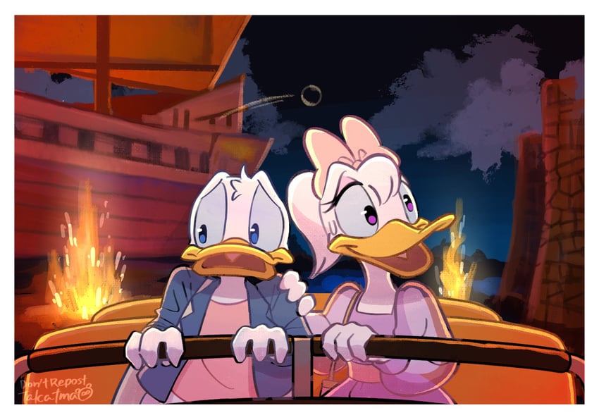 donald duck and daisy duck (mickey mouse & friends) drawn by gamorangetana and takatmaorange