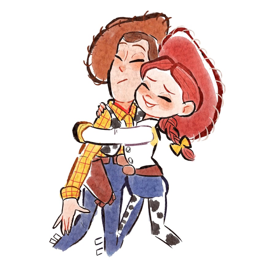 sheriff woody and jessie the yodeling cowgirl (toy story and 1 more) drawn by mio_ney