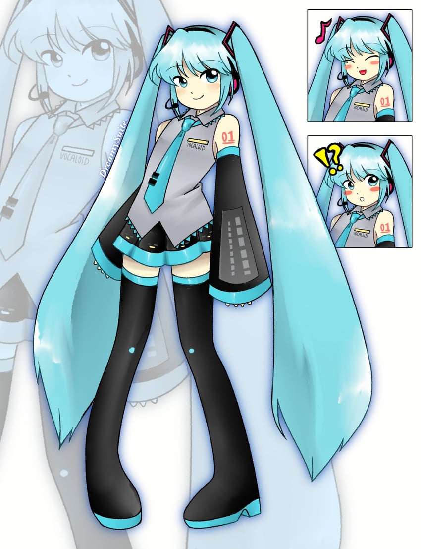 hatsune miku (touhou and 1 more) drawn by dreamysuite