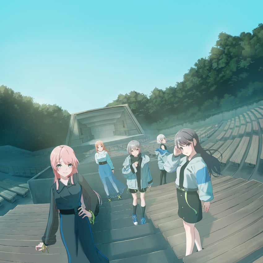 chihaya anon, nagasaki soyo, shiina taki, takamatsu tomori, and kaname raana (bang dream! and 1 more) drawn by shuzuku