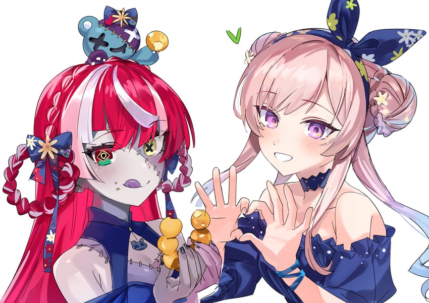 kureiji ollie, airani iofifteen, and udin (hololive and 1 more) drawn by yomosaka