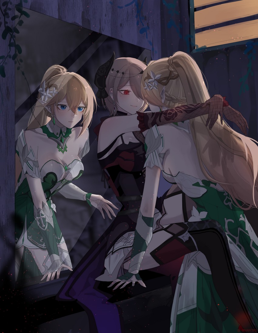 rita rossweisse and durandal (honkai and 1 more) drawn by seol_(baconontheclock)