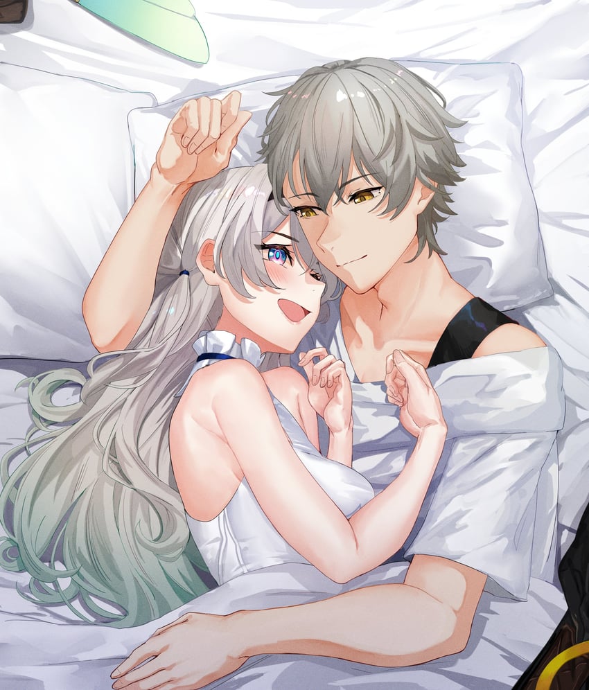 trailblazer, firefly, and caelus (honkai and 1 more) drawn by ailushin