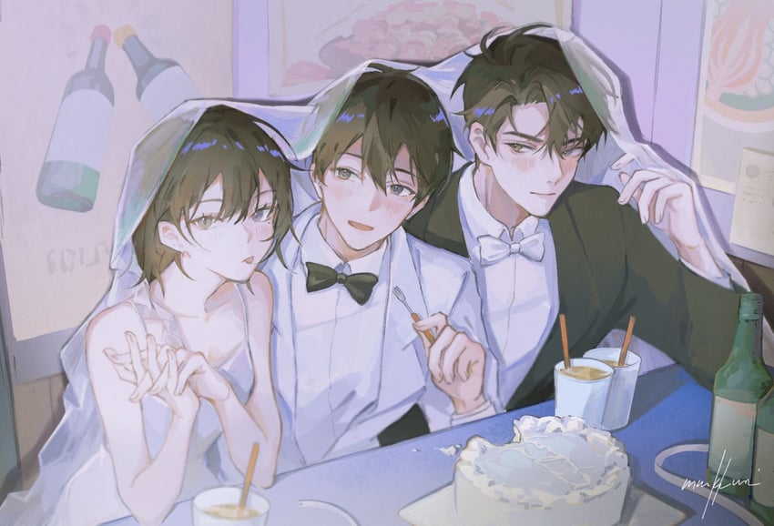 kim dokja, yoo joonghyuk, and han sooyoung (omniscient reader's viewpoint) drawn by mnikkuri