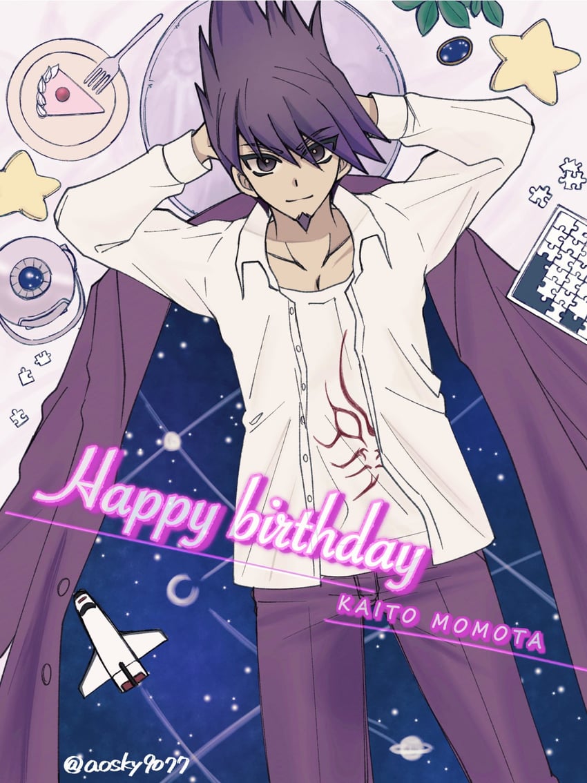 momota kaito (danganronpa and 1 more) drawn by satori_(aosky9077)