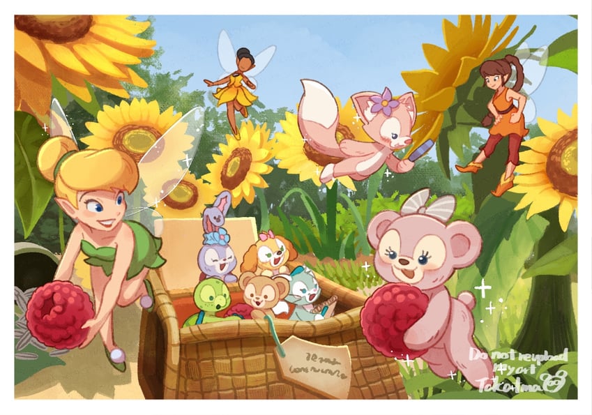 tinker bell, duffy the disney bear, shelliemay, stellalou, gelatoni, and 5 more (disney and 2 more) drawn by takatmaorange