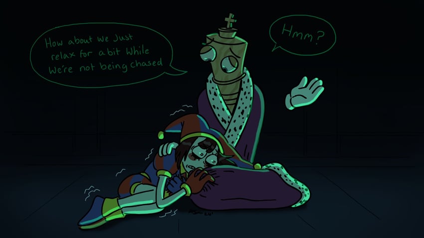 pomni and kinger (the amazing digital circus) drawn by alexjohnstonart