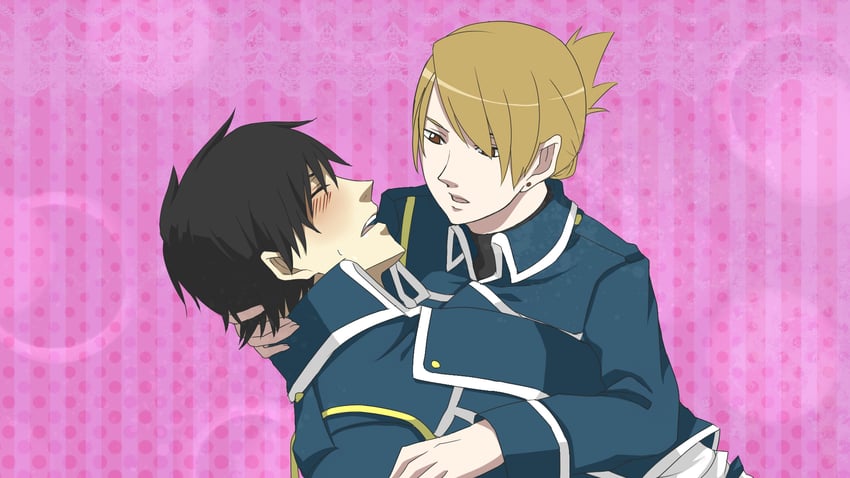 riza hawkeye and roy mustang (fullmetal alchemist) drawn by ichita_kuuto