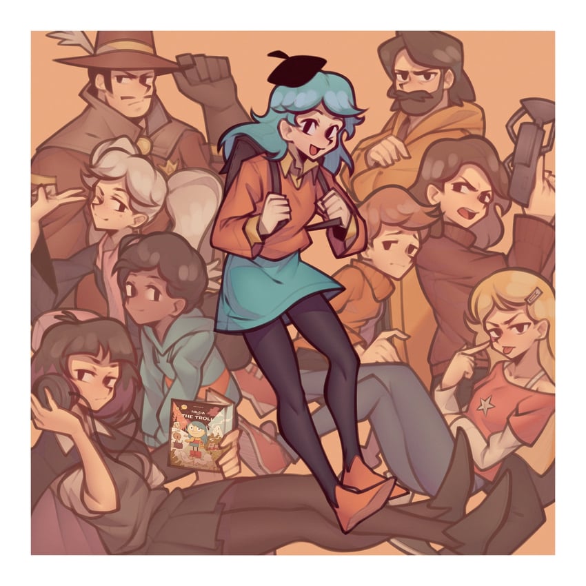 hilda, kaisa, johanna, david, frida, and 4 more (hilda) drawn by fujimna