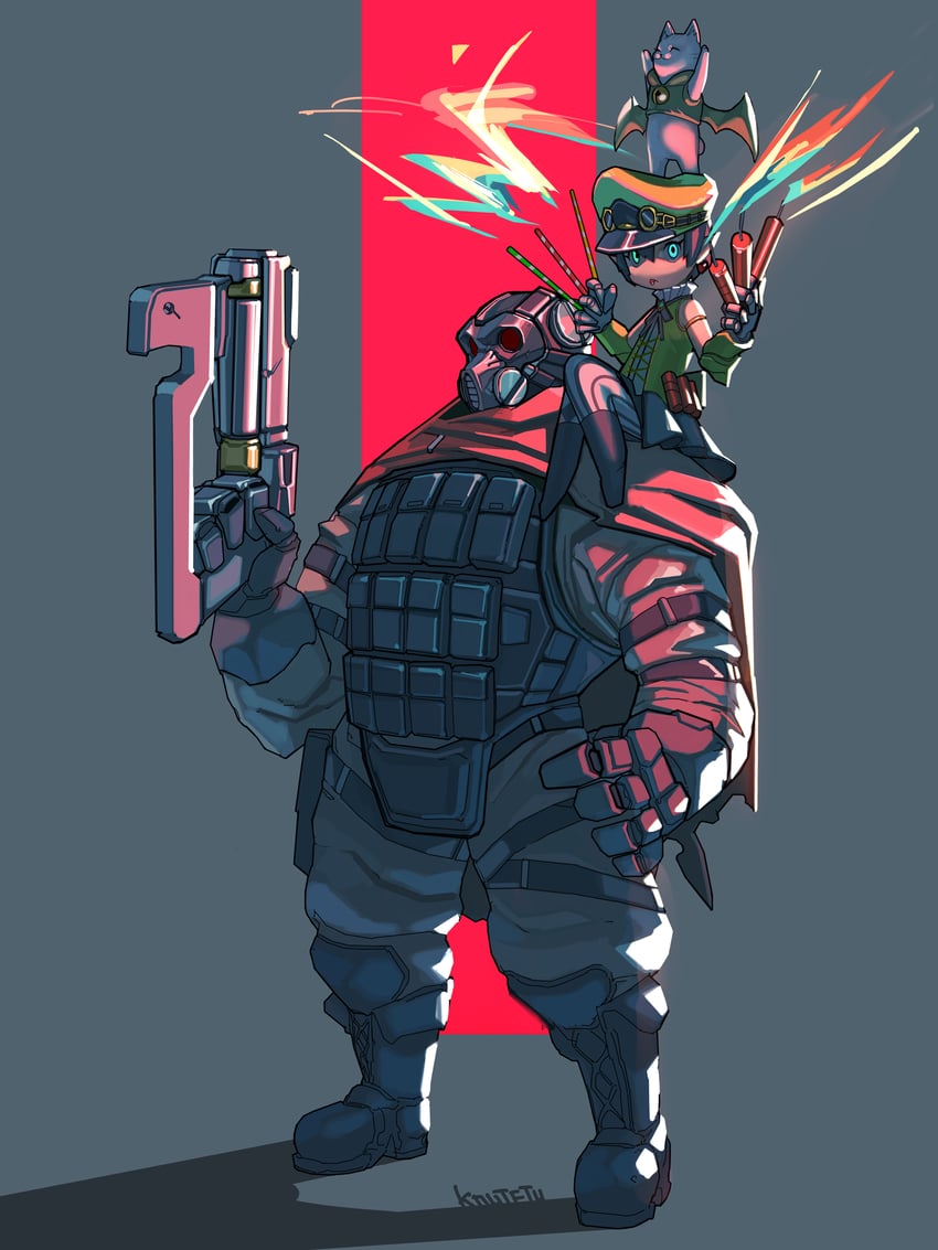 warrior of light (original and 2 more) drawn by koutetu_yarou