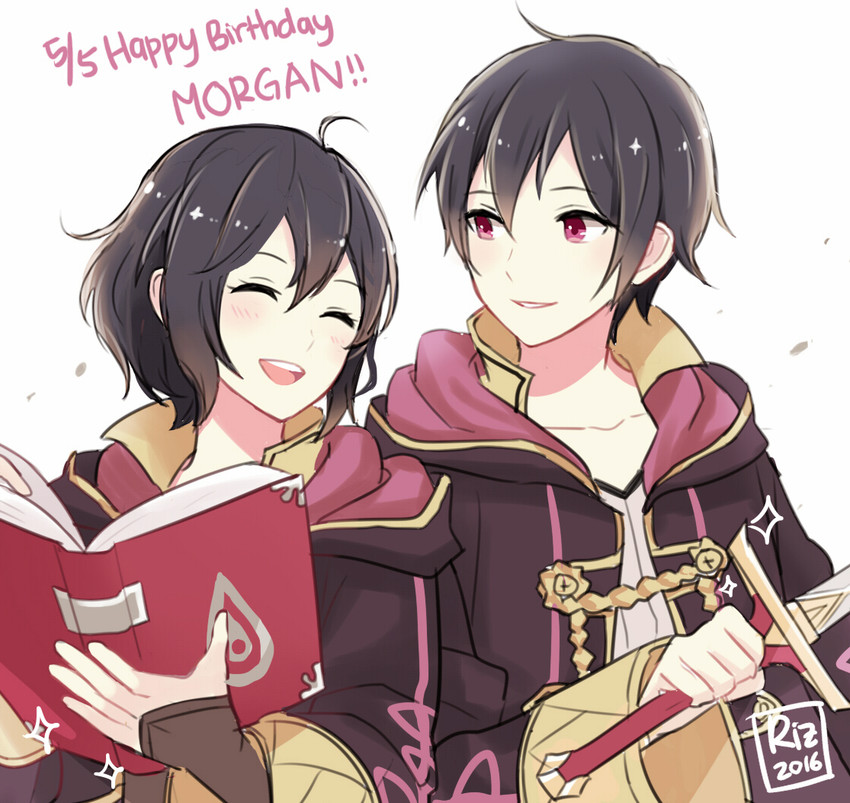 female morgan and male morgan (fire emblem and 1 more) drawn by dinikee