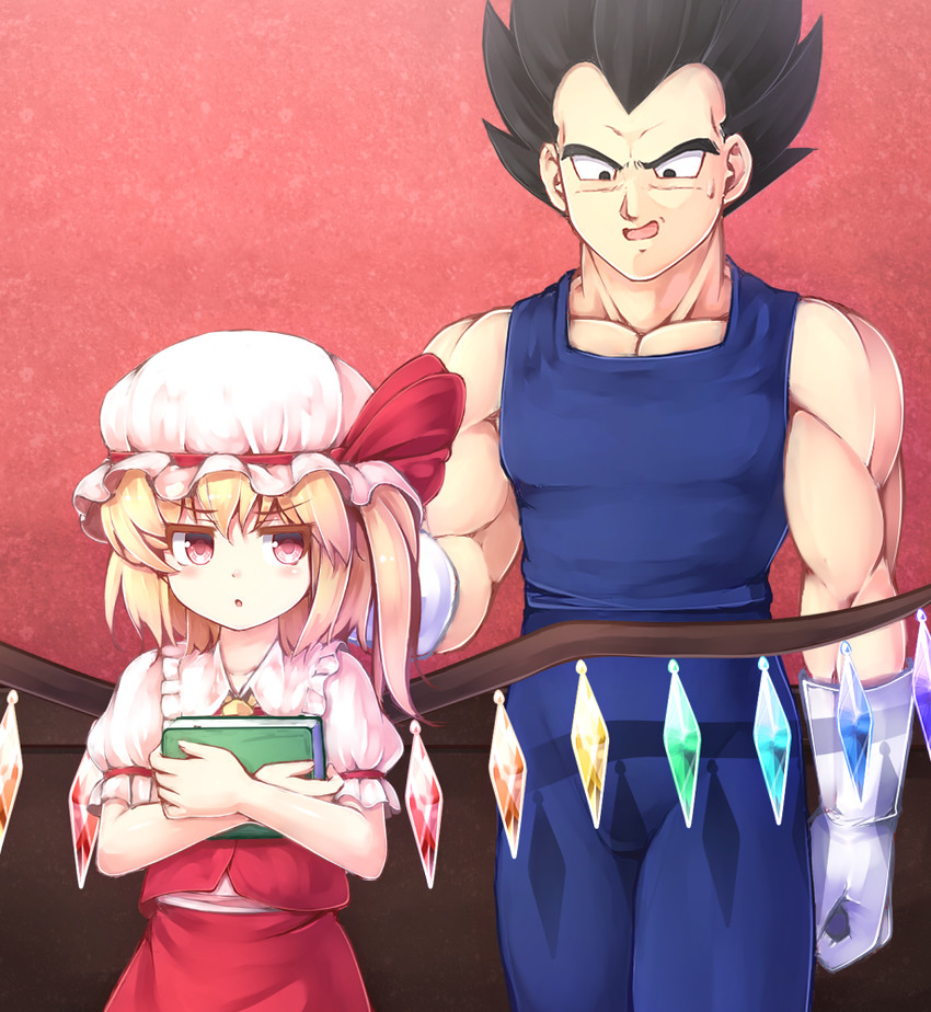 flandre scarlet and vegeta (touhou and 2 more) drawn by komimiyako