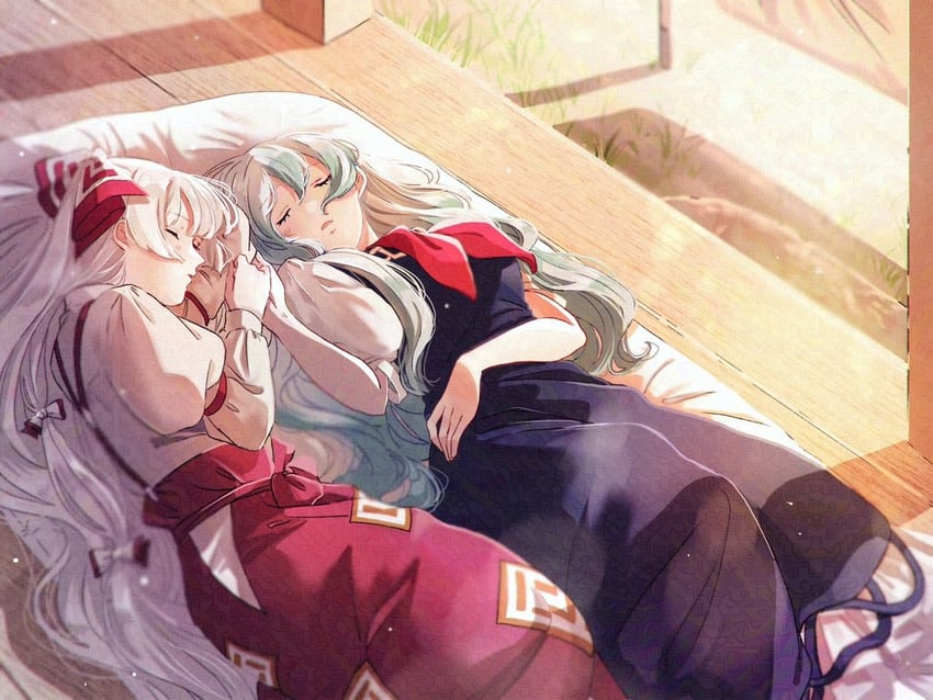 fujiwara no mokou and kamishirasawa keine (touhou) drawn by mokoiscat