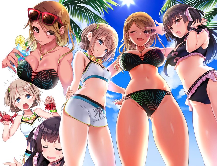 mayuzumi fuyuko, serizawa asahi, and izumi mei (idolmaster and 1 more) drawn by natsu_(nattiyann)