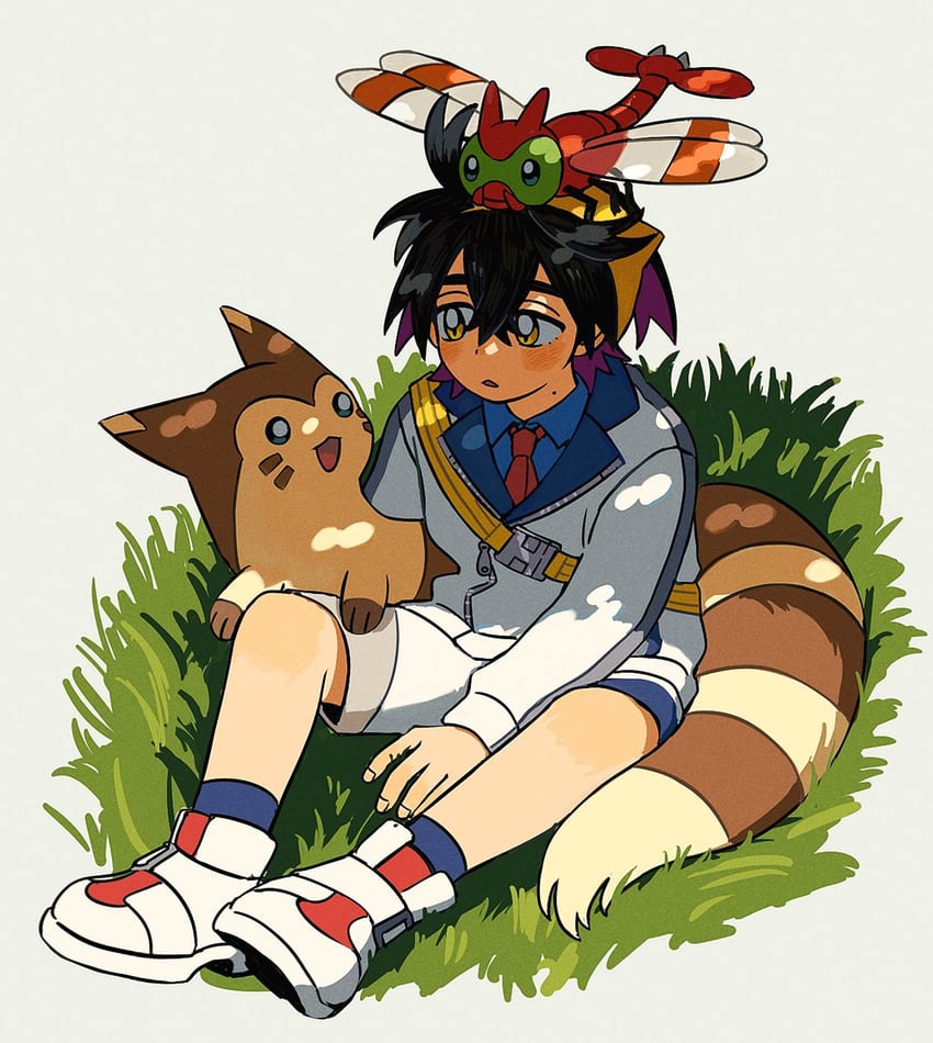 kieran, furret, and yanma (pokemon and 1 more) drawn by 2hyu_00