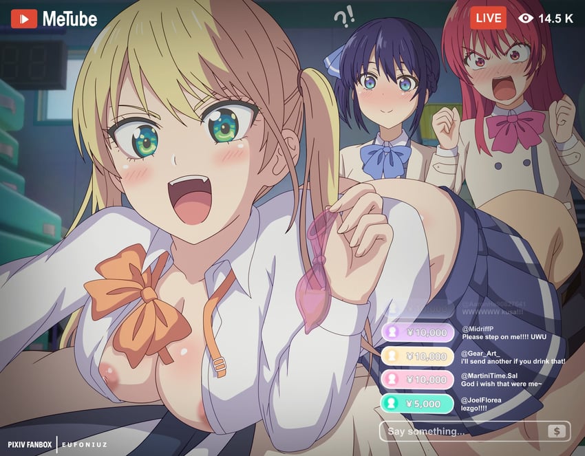 minase nagisa, hoshizaki rika, saki saki, and mukai naoya (youtube and 1 more) drawn by eufoniuz