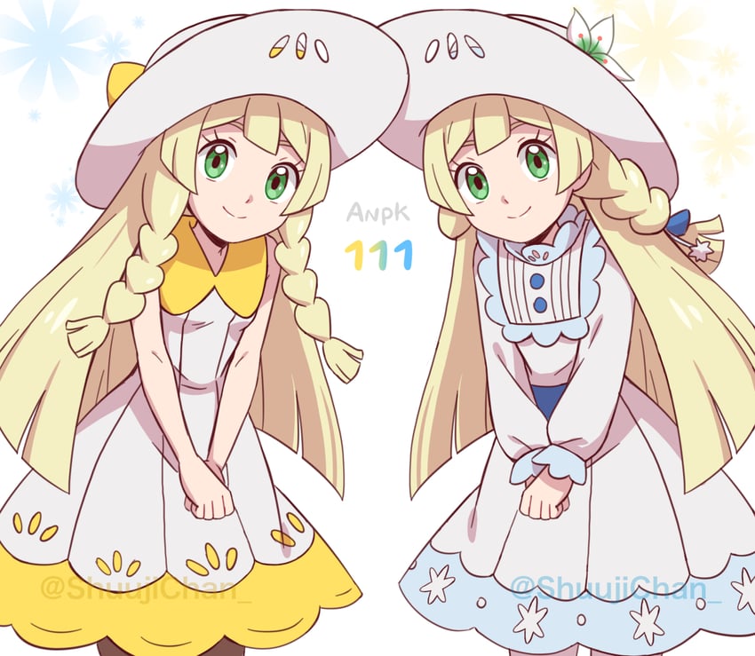 nihilego and lillie (pokemon and 1 more) drawn by sara_bon