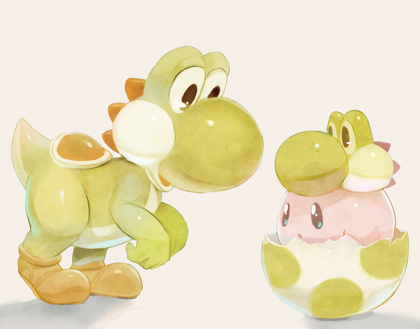 kirby and yoshi (mario and 2 more) drawn by b_spa_gyoreva