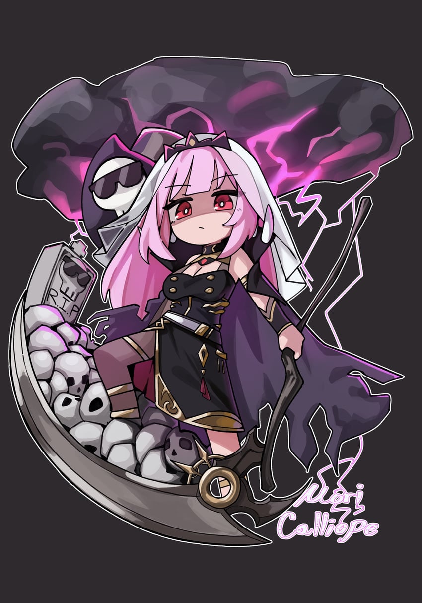 mori calliope and death-sensei (hololive and 1 more) drawn by jadea5124