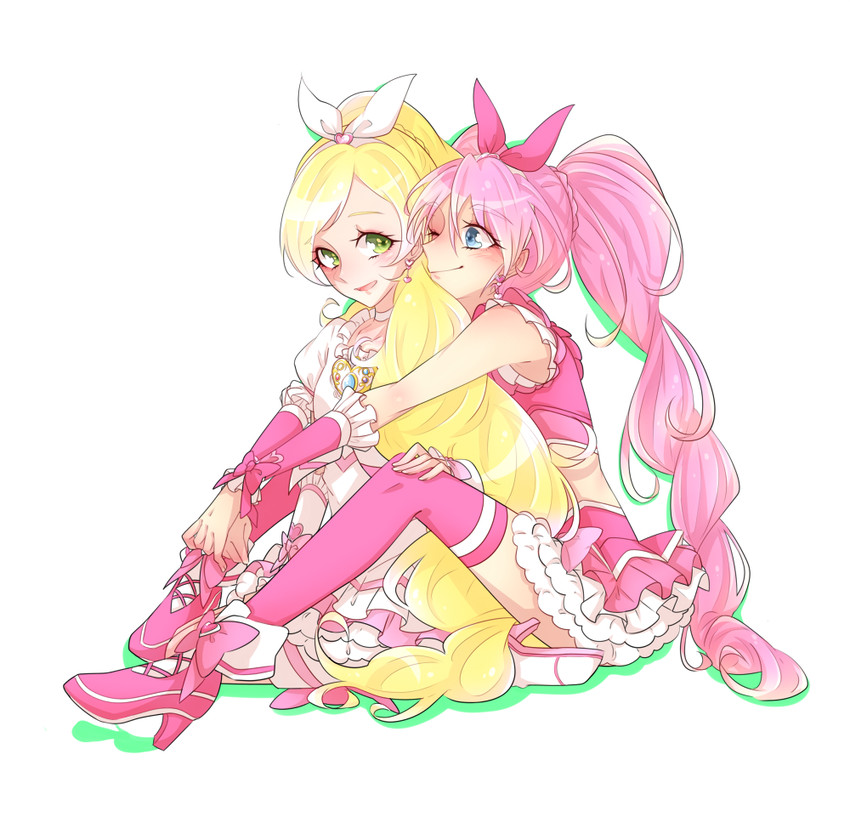 houjou hibiki, minamino kanade, cure melody, and cure rhythm (precure and 1 more) drawn by chabame