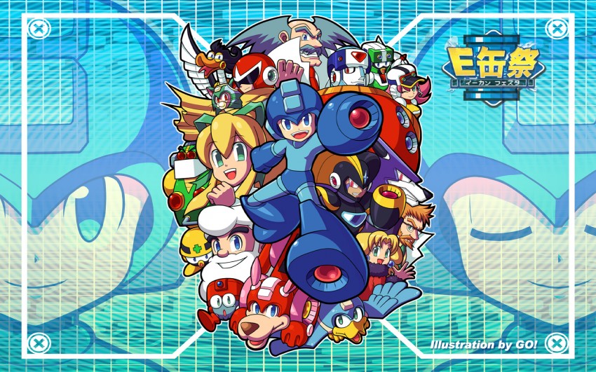 roll, mega man, proto man, bass, met, and 14 more (mega man and 1 more) drawn by hi-go!
