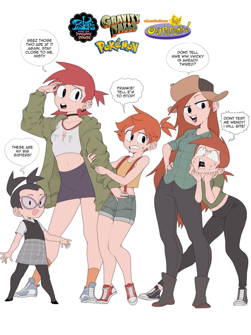 misty, frankie foster, wendy corduroy, vicky, and tootie (pokemon and 3 more) drawn by mrfishcorpse