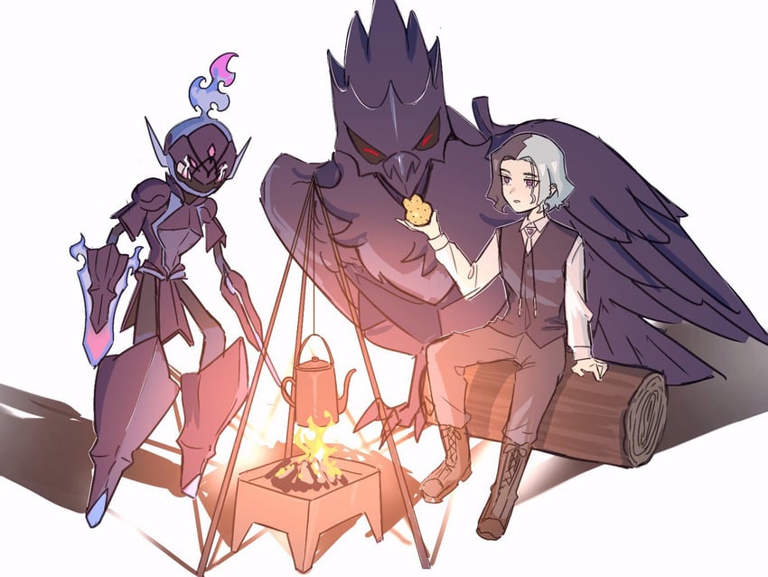 corviknight, ceruledge, and amethio (pokemon and 1 more) drawn by copituji