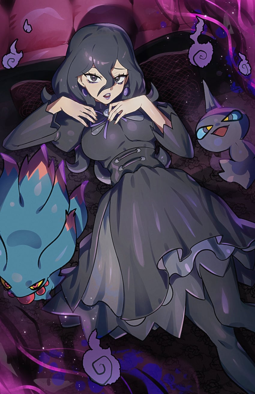 hex maniac, misdreavus, and shuppet (pokemon and 1 more) drawn by ryairyai