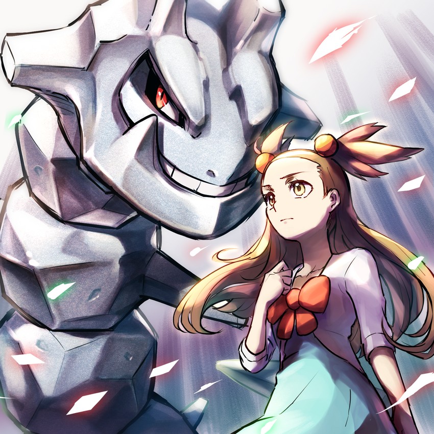 jasmine and steelix (pokemon and 1 more) drawn by akihorisu