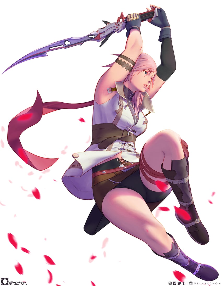 lightning farron (final fantasy and 1 more) drawn by orihalchon