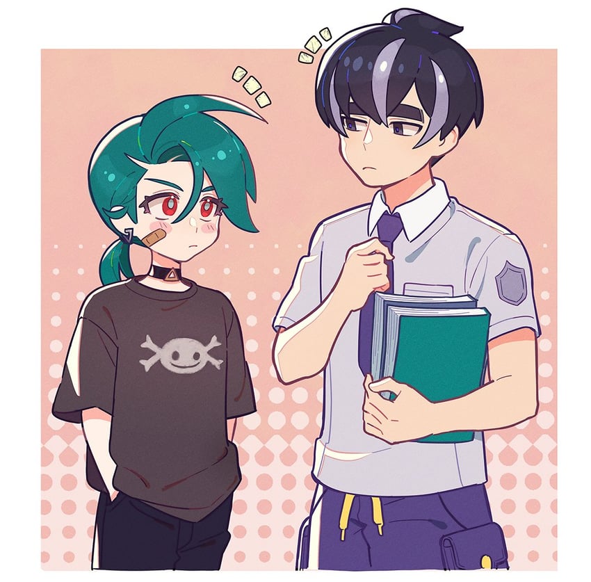rika, larry, and paldean wooper (pokemon and 1 more) drawn by nicca_(nicca11y)