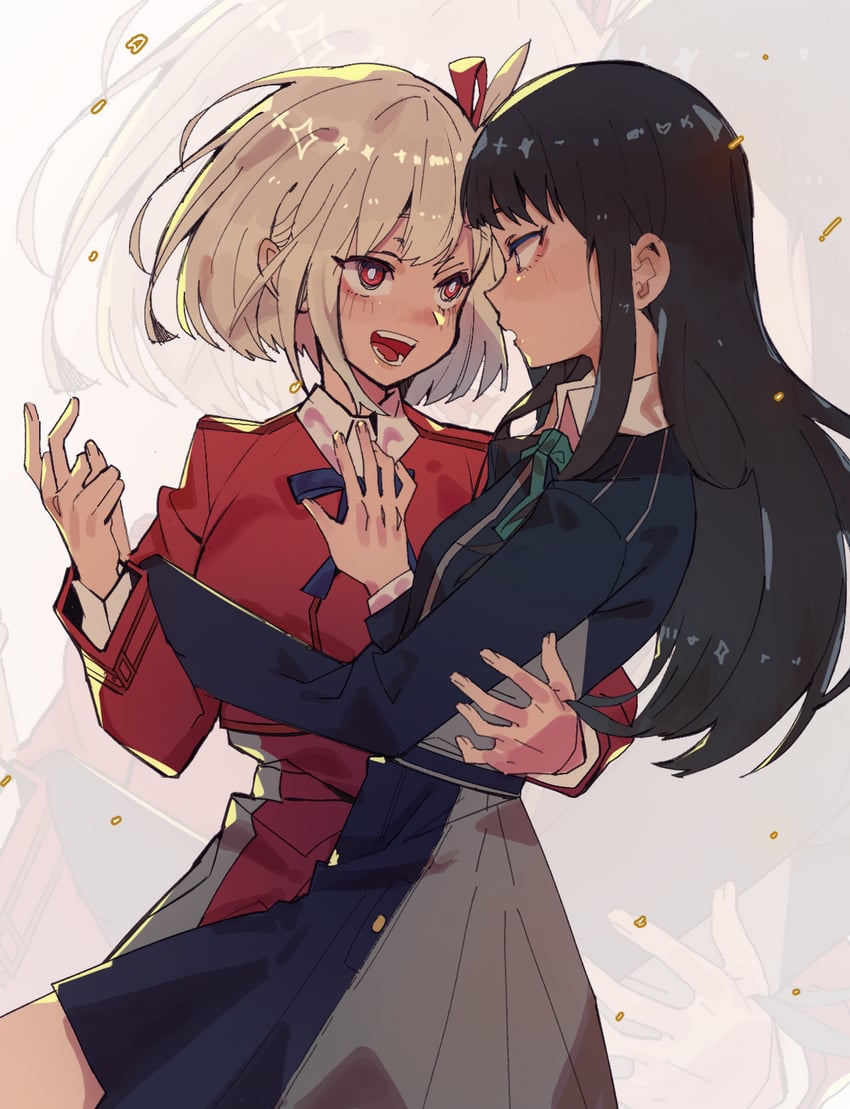 nishikigi chisato and inoue takina (lycoris recoil) drawn by takao_(88499191)