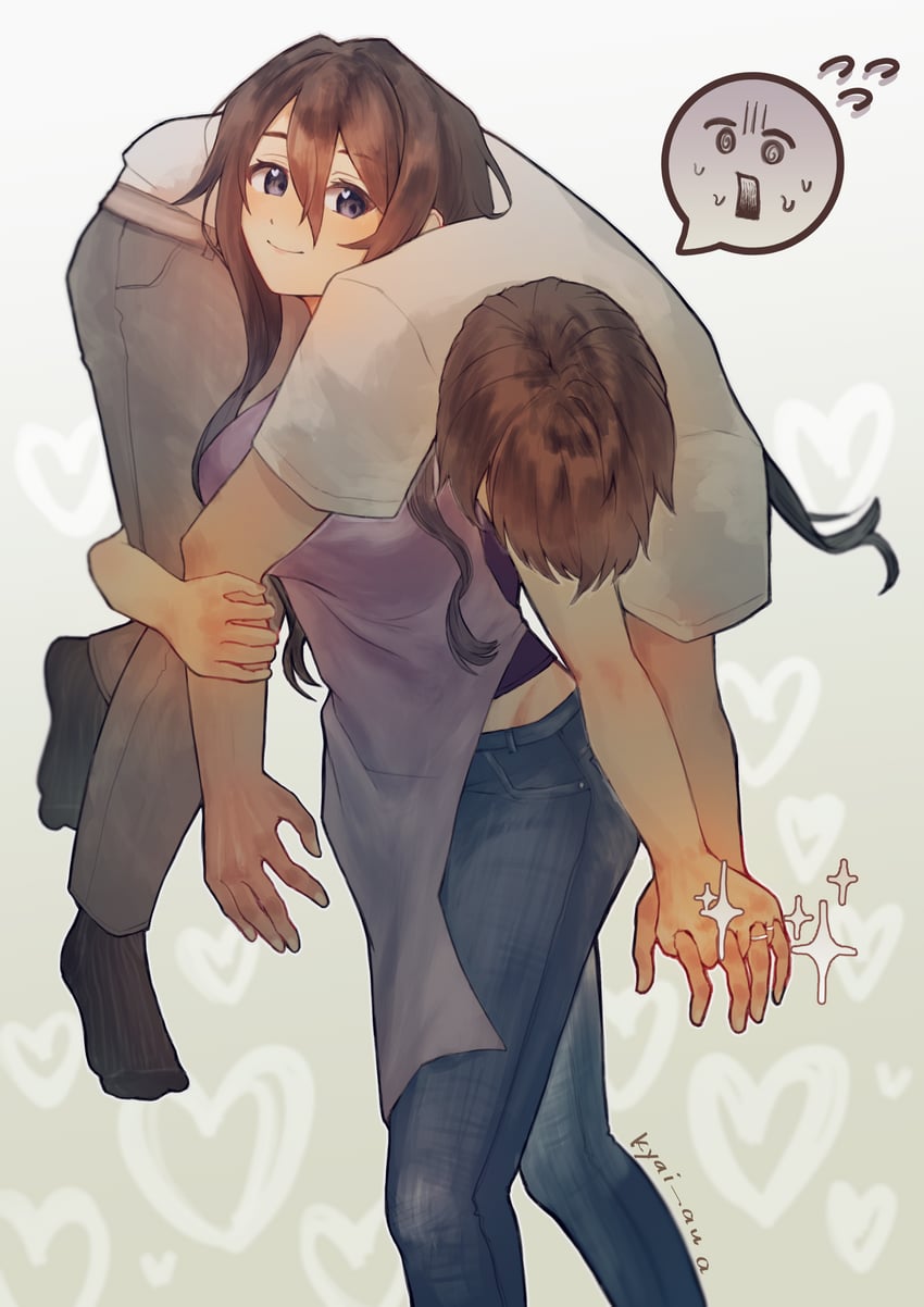 ryoba aishi and jokichi yudasei (yandere simulator) drawn by kyai_aua