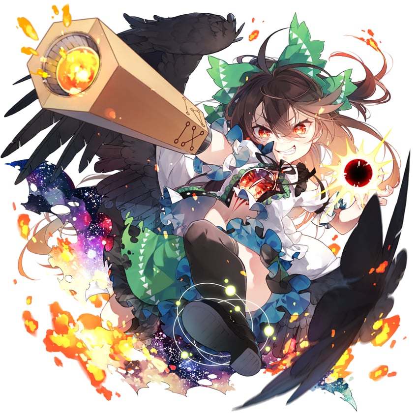 reiuji utsuho (touhou and 1 more) drawn by toutenkou