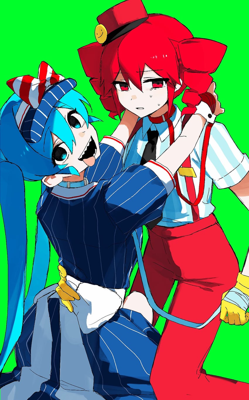 hatsune miku and kasane teto (vocaloid and 2 more) drawn by enka_(nacl_chica)