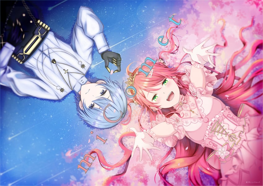 hoshimachi suisei and sakura miko (hololive) drawn by misha_94