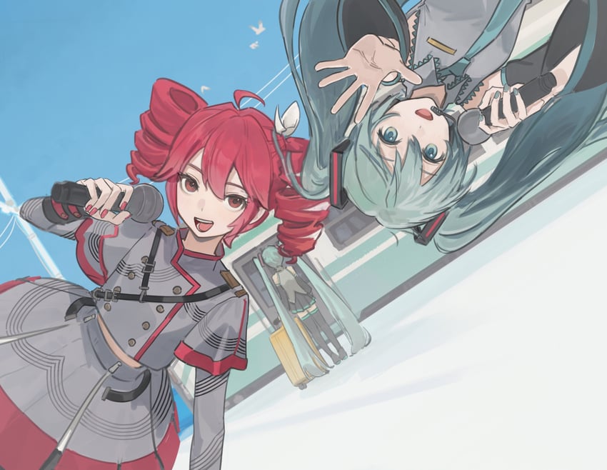 hatsune miku and kasane teto (vocaloid and 2 more) drawn by dotr_art