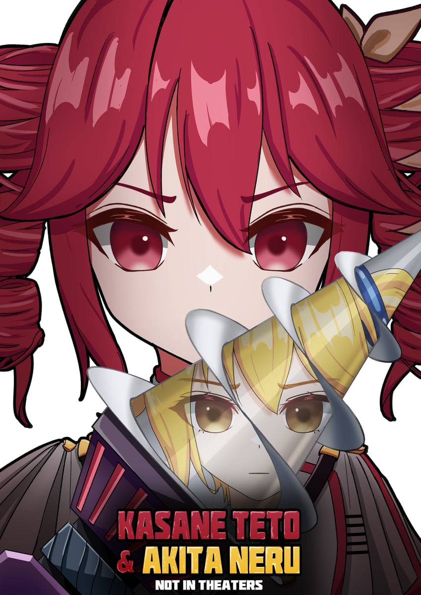 kasane teto and akita neru (vocaloid and 6 more) drawn by alk_alexray21