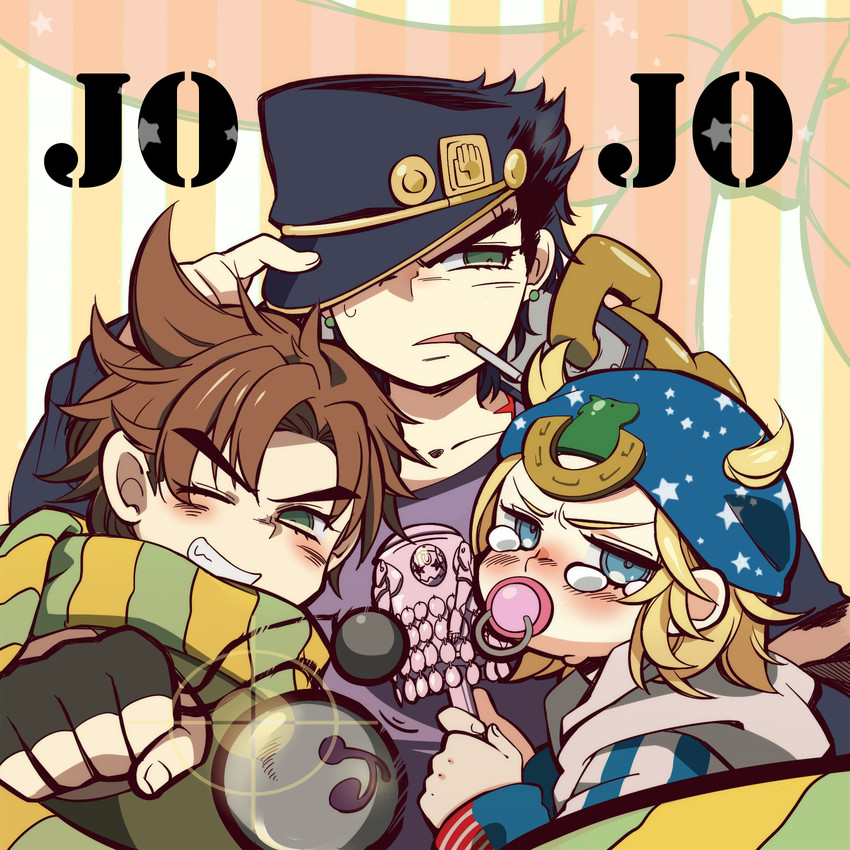 joseph joestar, kujo jotaro, johnny joestar, tusk, and tusk act4 (jojo no kimyou na bouken and 1 more) drawn by matsu_(691818)