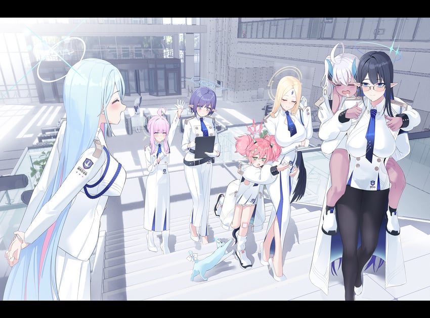 rin, aoi, momoka, kaya, sumomo, and 3 more (blue archive) drawn by giga-tera